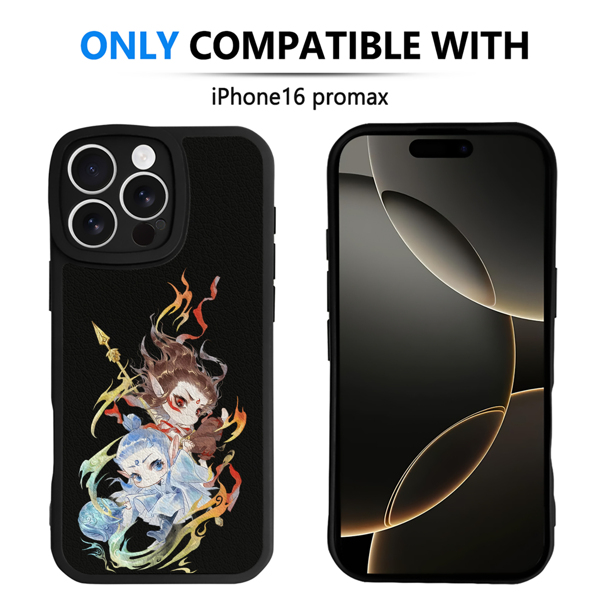 （画像用） Ne Zha 2 ナタ 魔童の大暴れ 【iPhone 16シリーズ対応】シリコンスマホケース（レザー調） 材質：シリコン